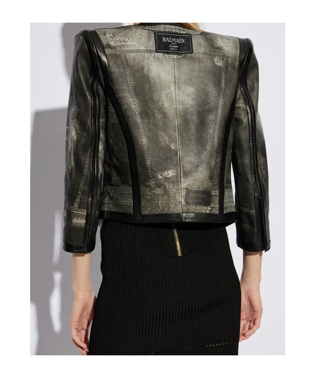 Cropped Leather Jacket