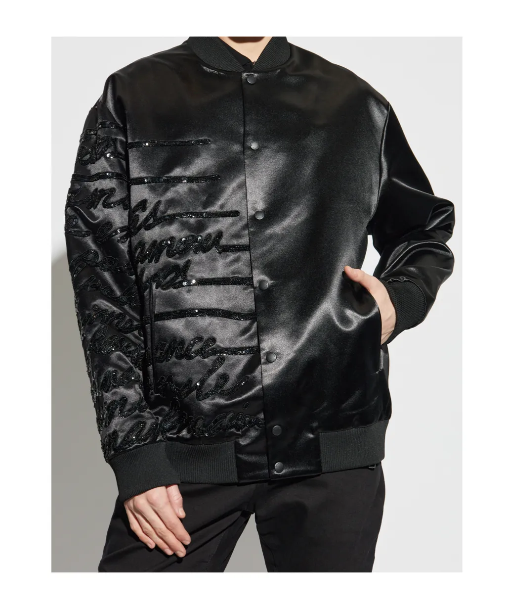 Sequin Embellished Bomber Jacket