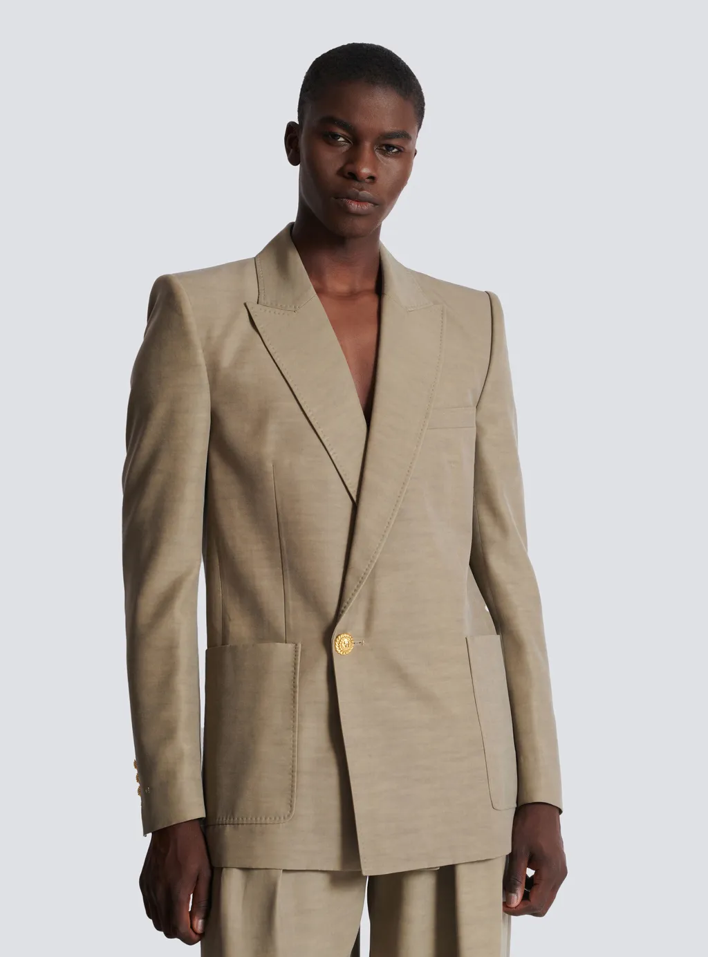 1-Button Tailored Cupro Jacket