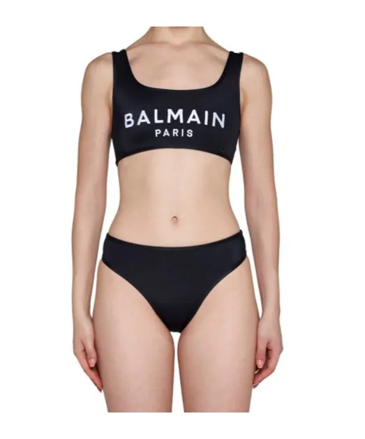 Logo Printed Two Piece Swimsuit