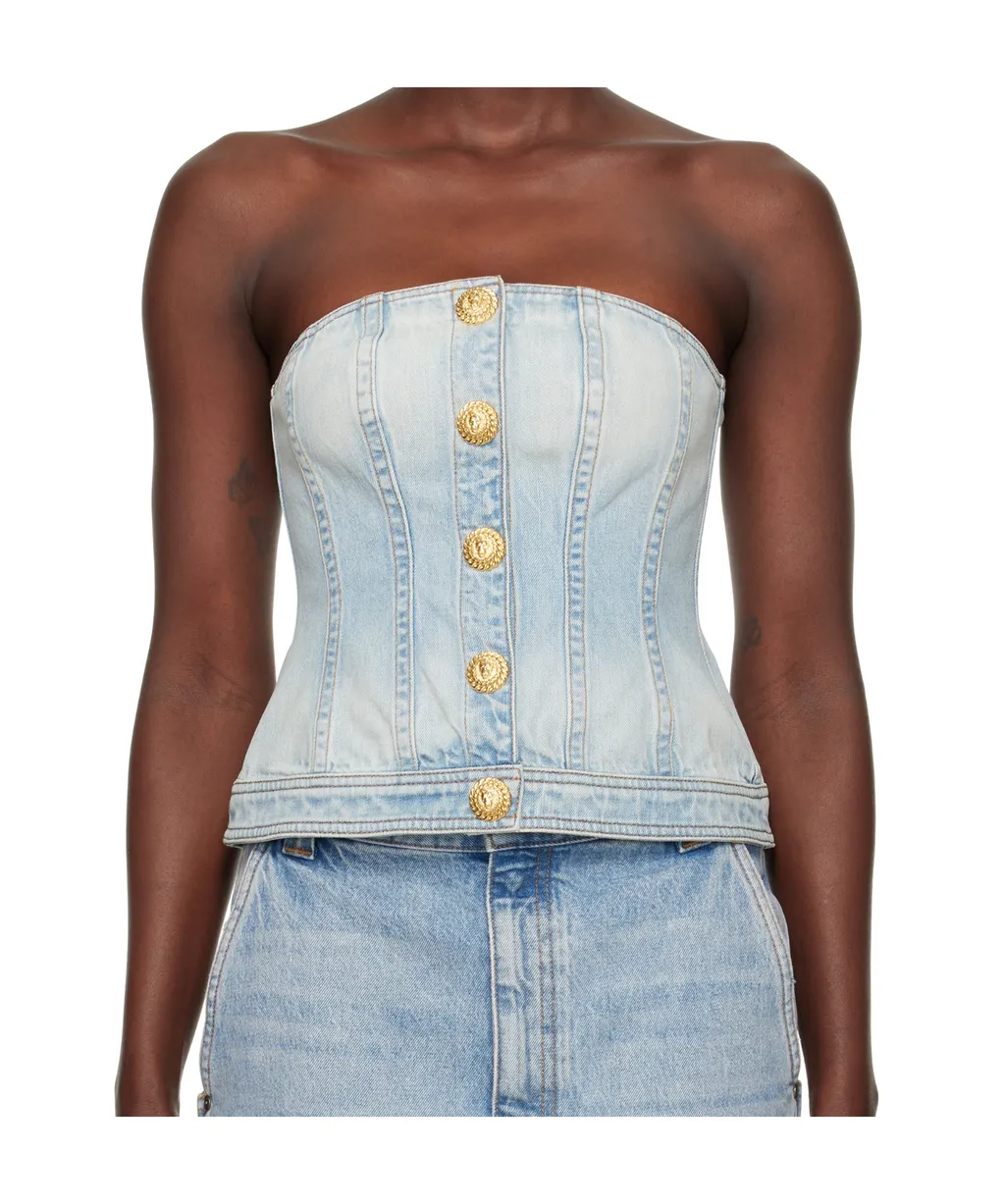 Denim Corset Top