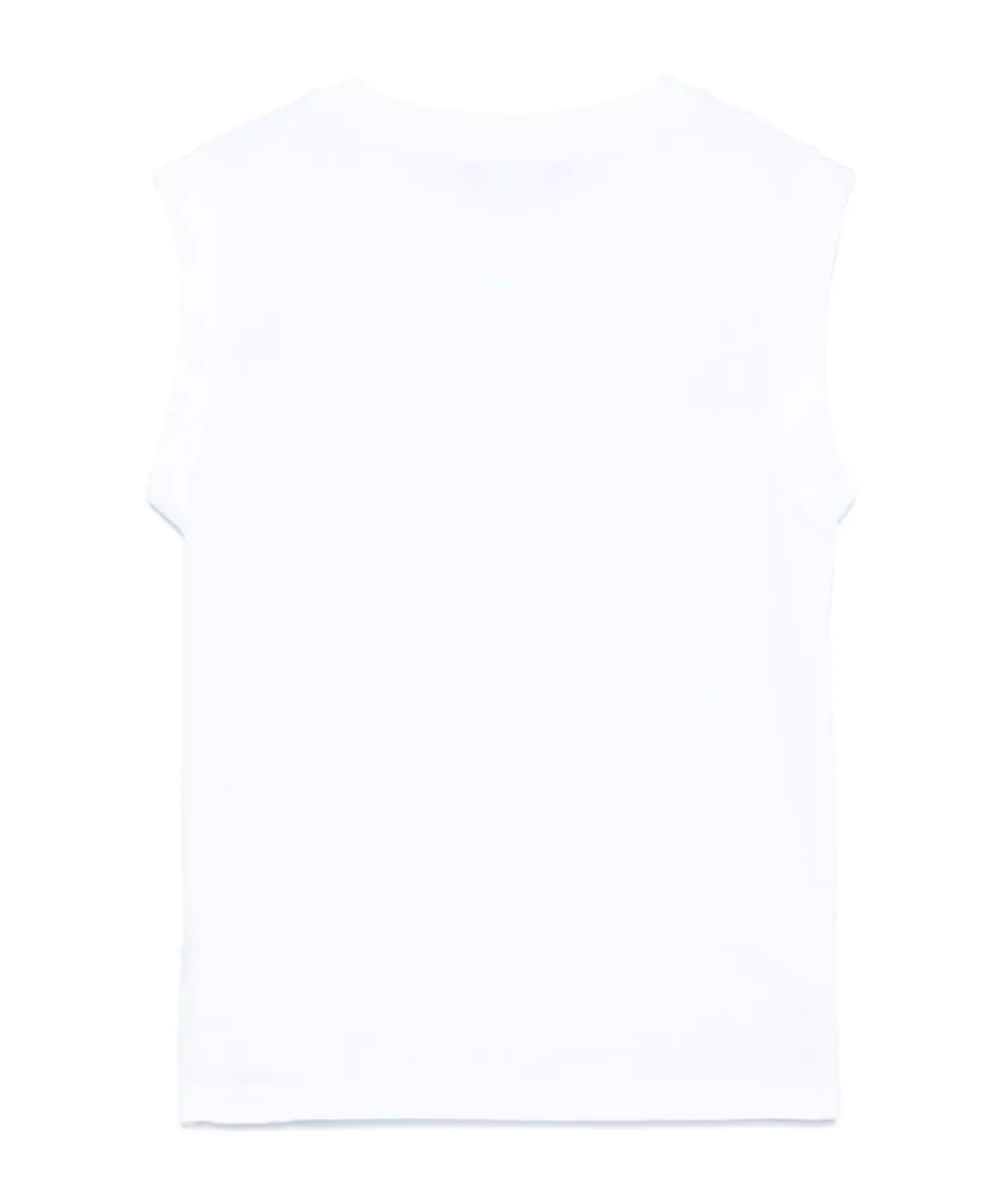 Rubberised Logo Crewneck Sleeveless Tank Top
