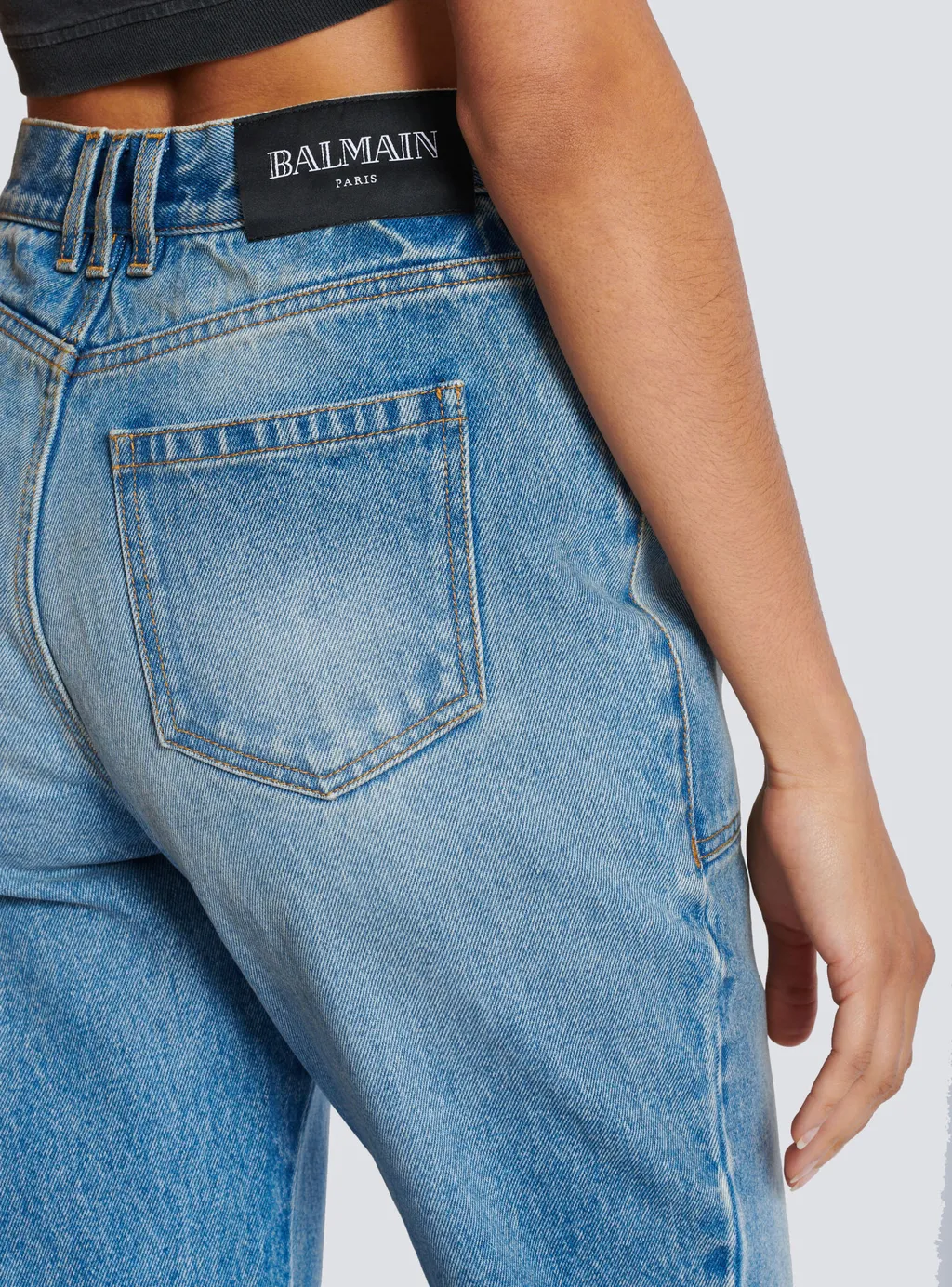 High-Waisted Flared Denim Jeans