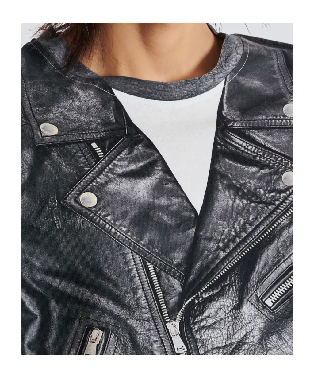 Biker Jacket Print T-Shirt