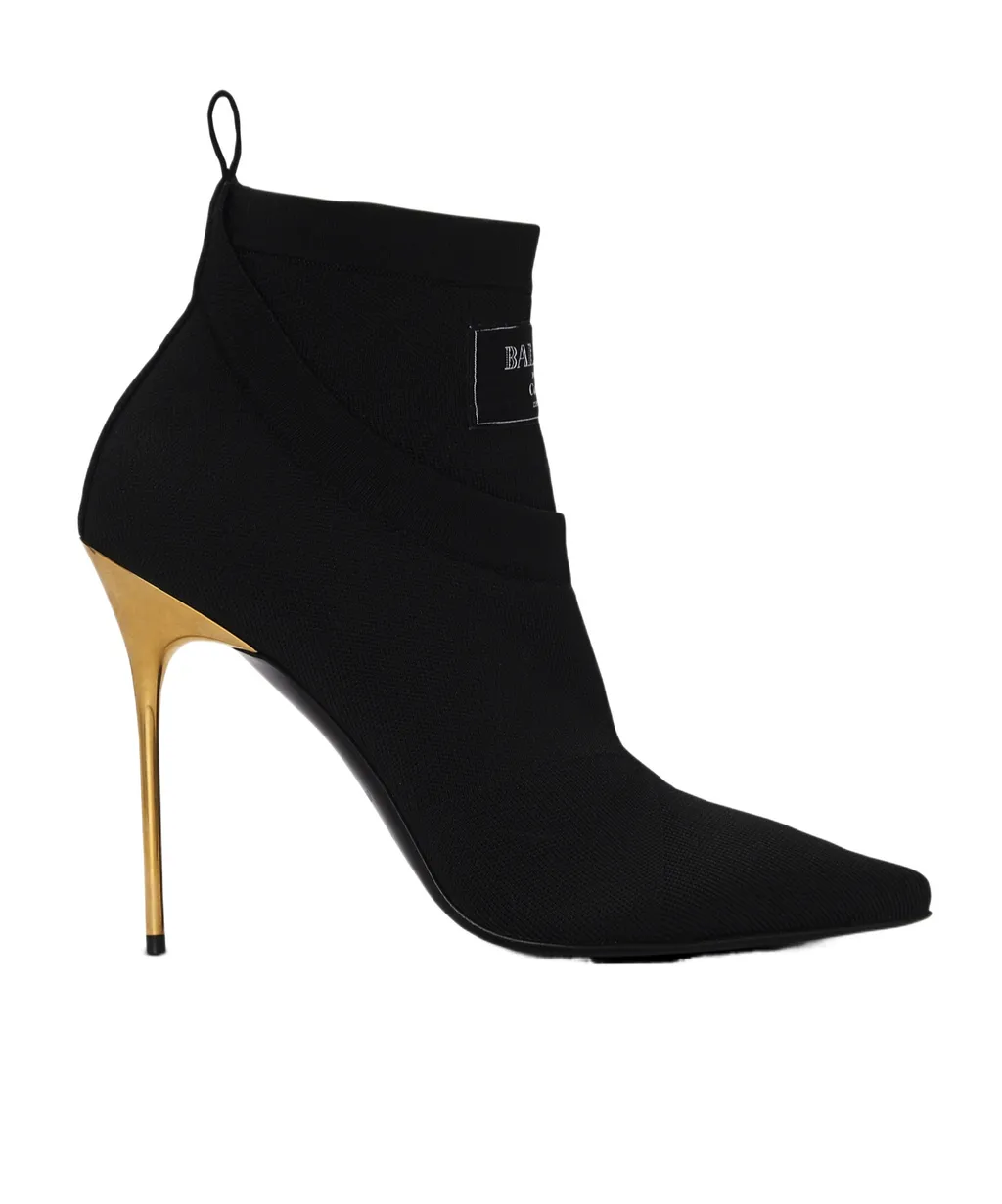 Crewneck Knit Ankle Boots