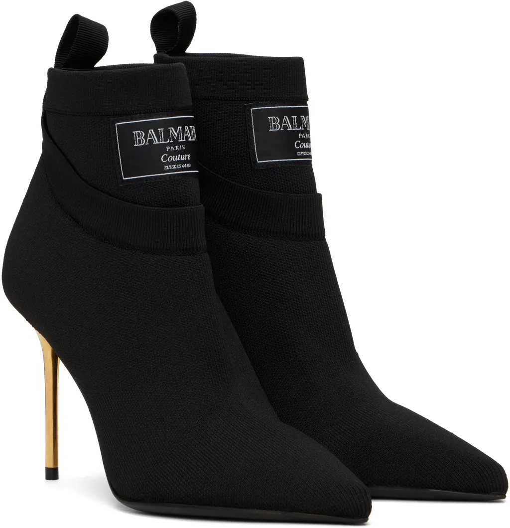 Crewneck Knit Ankle Boots