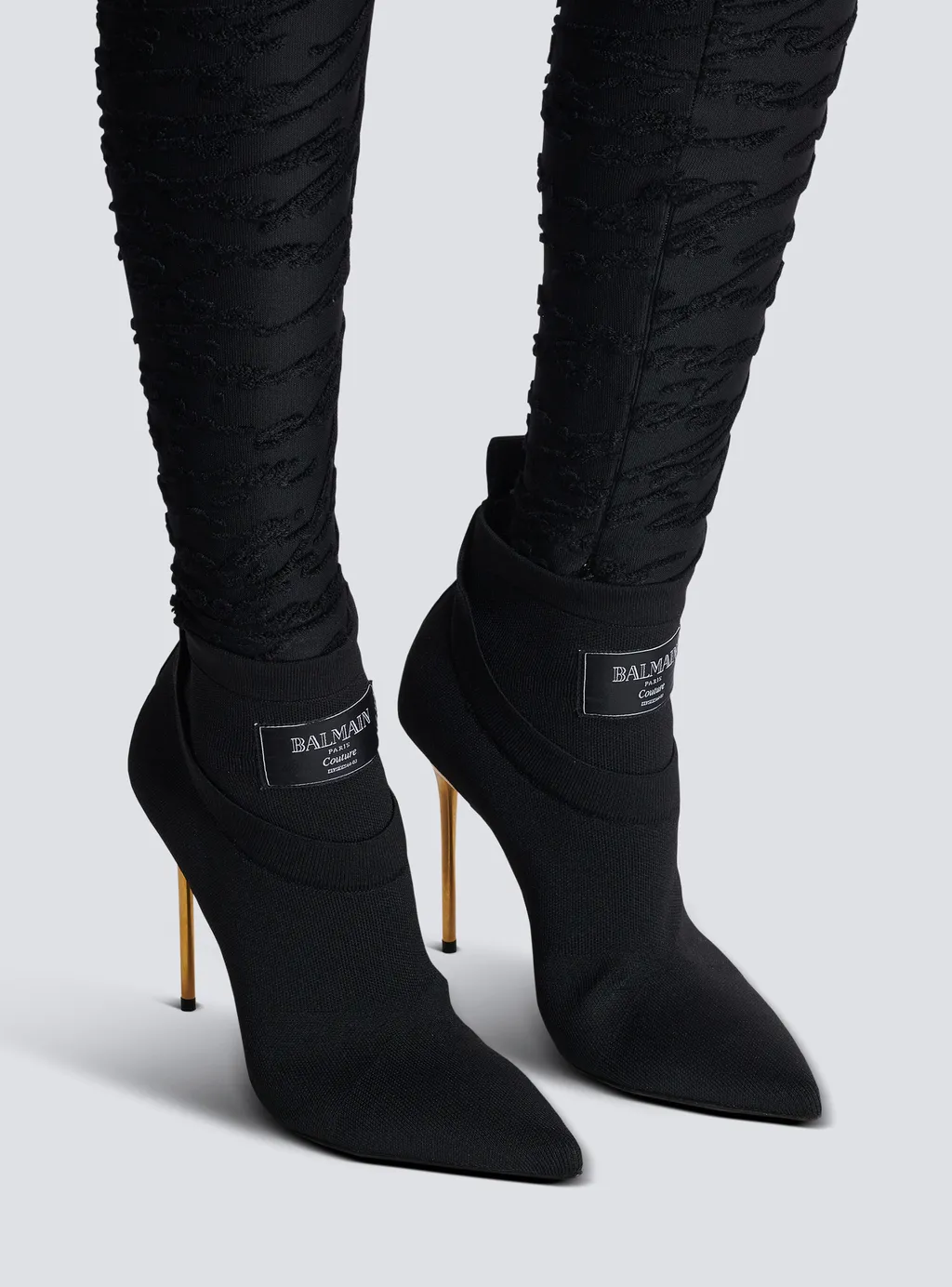 Crewneck Knit Ankle Boots