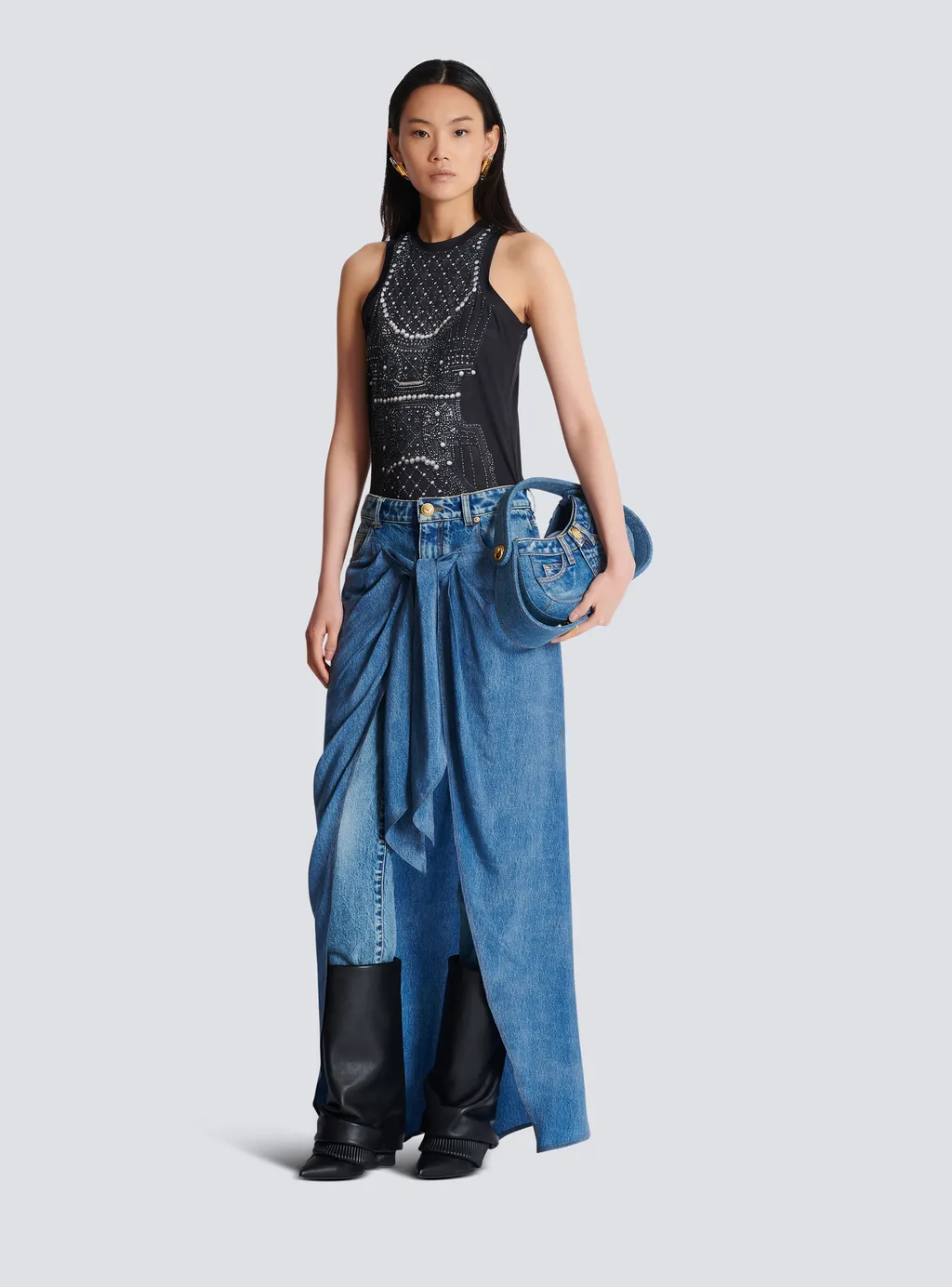 Faux Embroidery Print Soft Tank Top