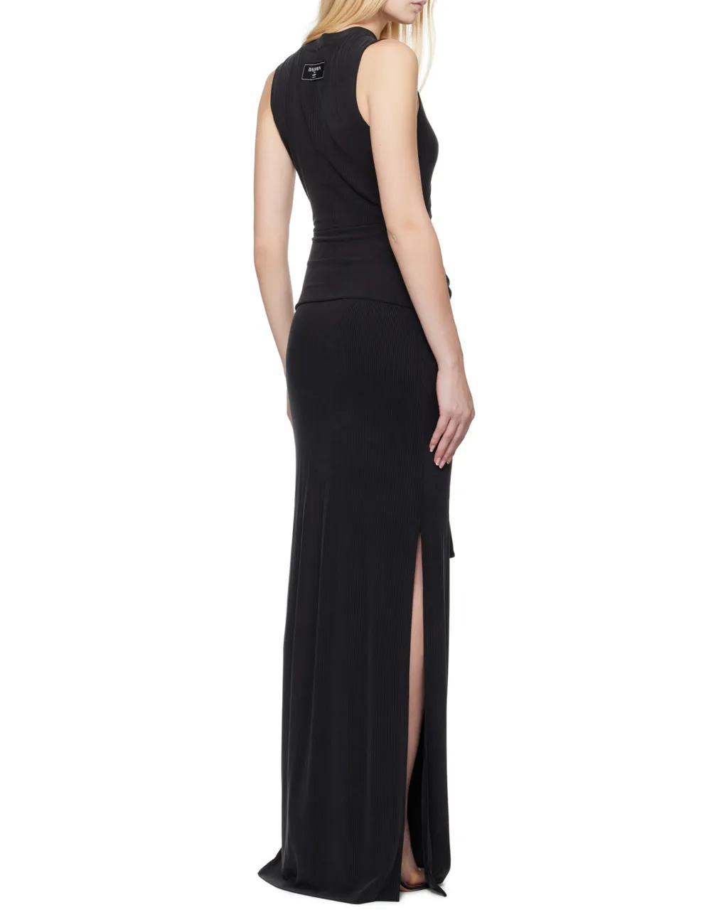 Cut Out Detailed Ribbed Maxi Dress