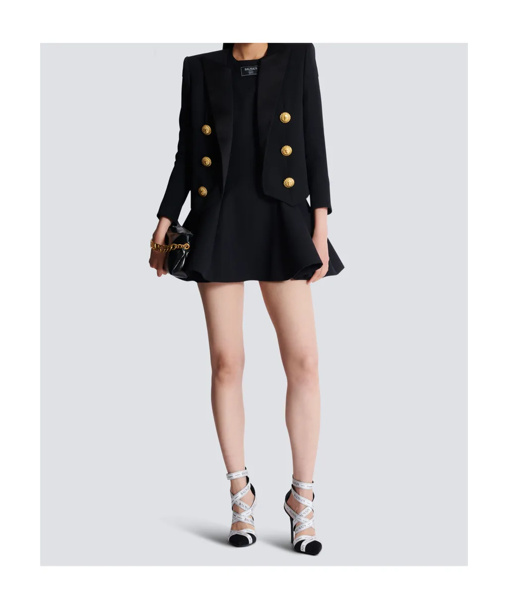 Flared Pleated Grain De Poudre Dress