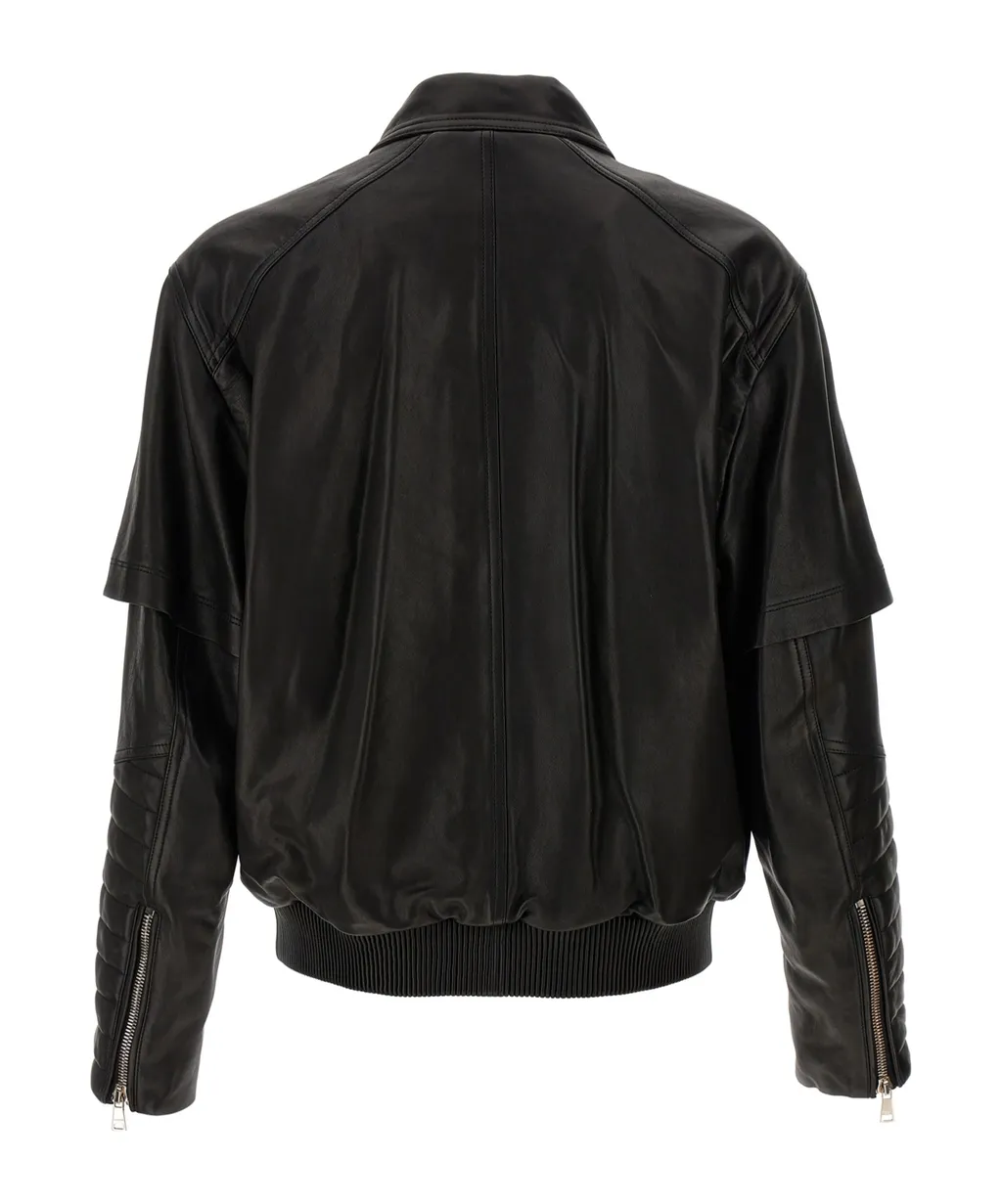Layered Leather Jacket
