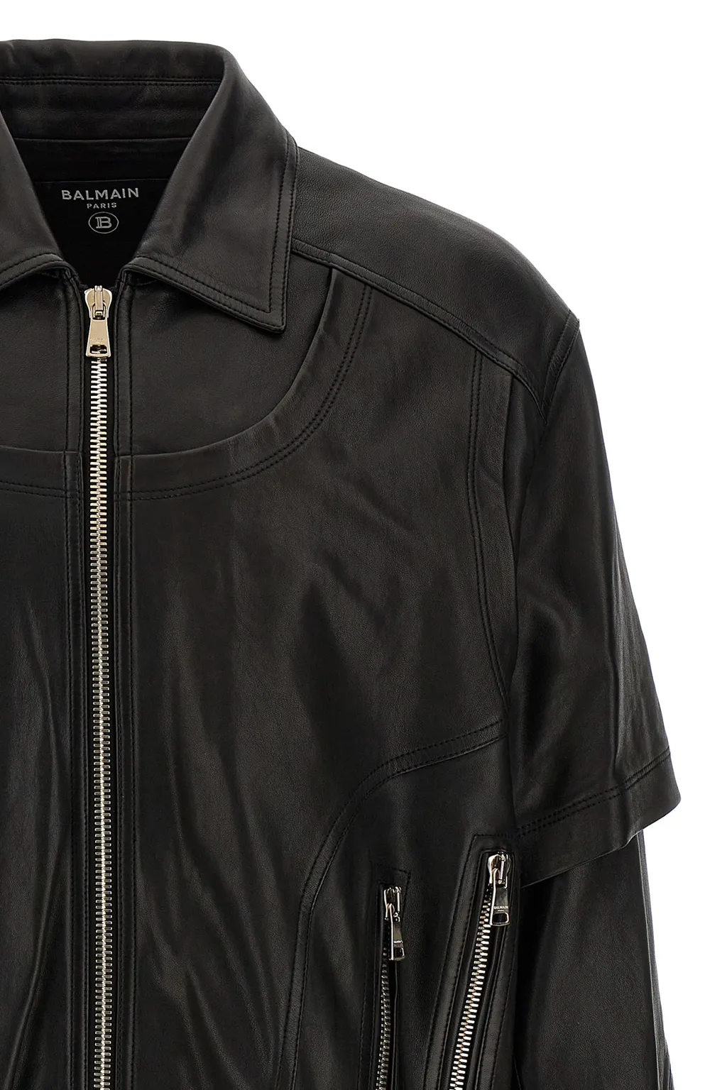 Layered Leather Jacket