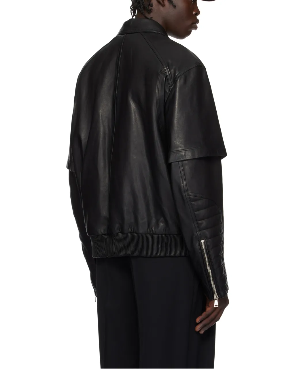 Layered Leather Jacket
