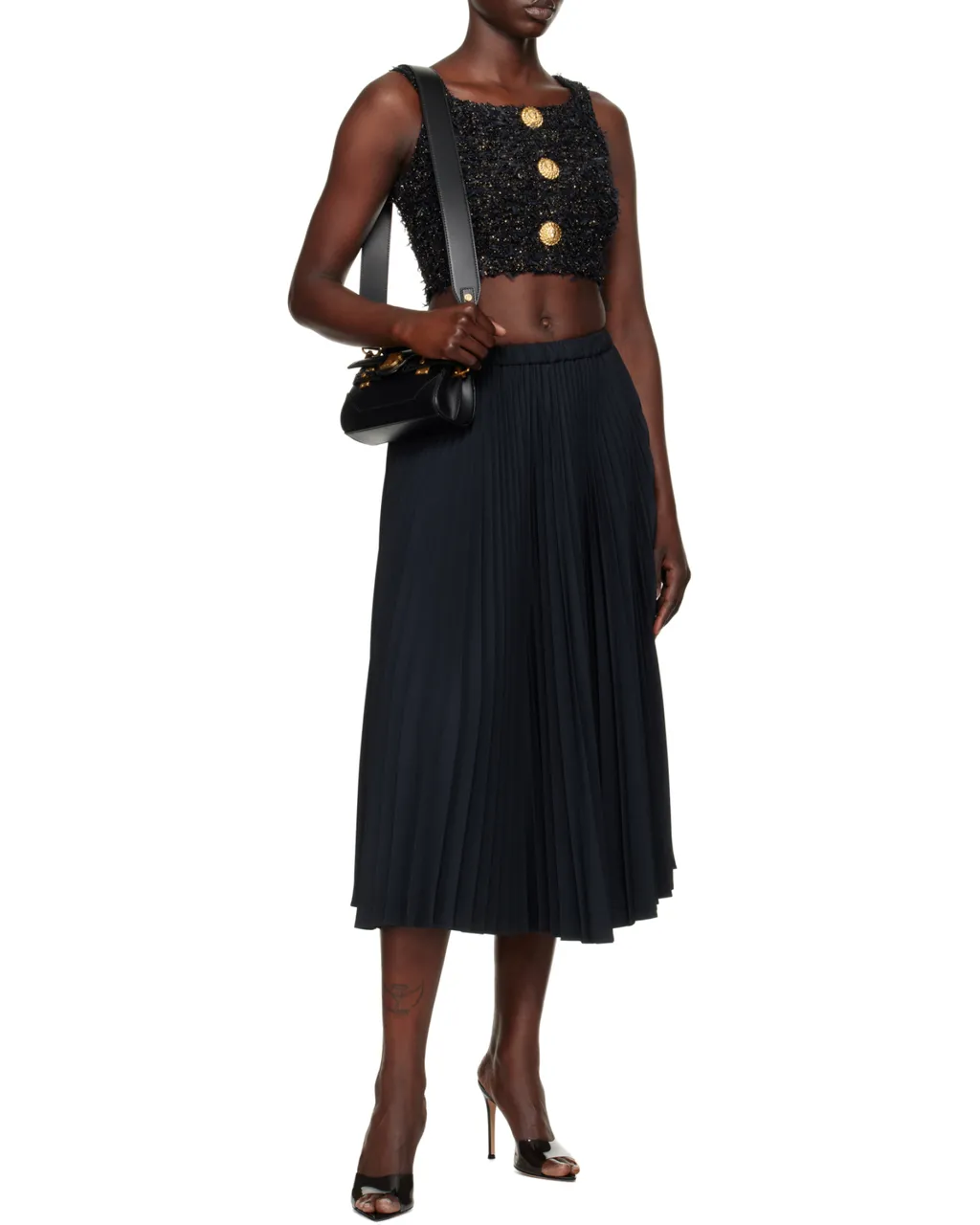 Cropped Tweed Top