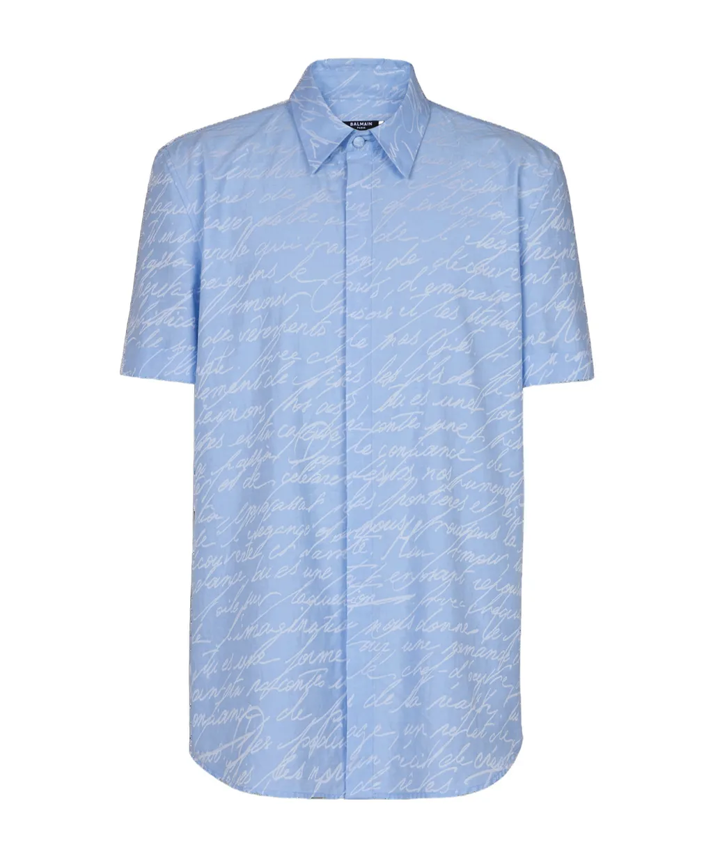 Jacquard Shirt With Print Love Letter