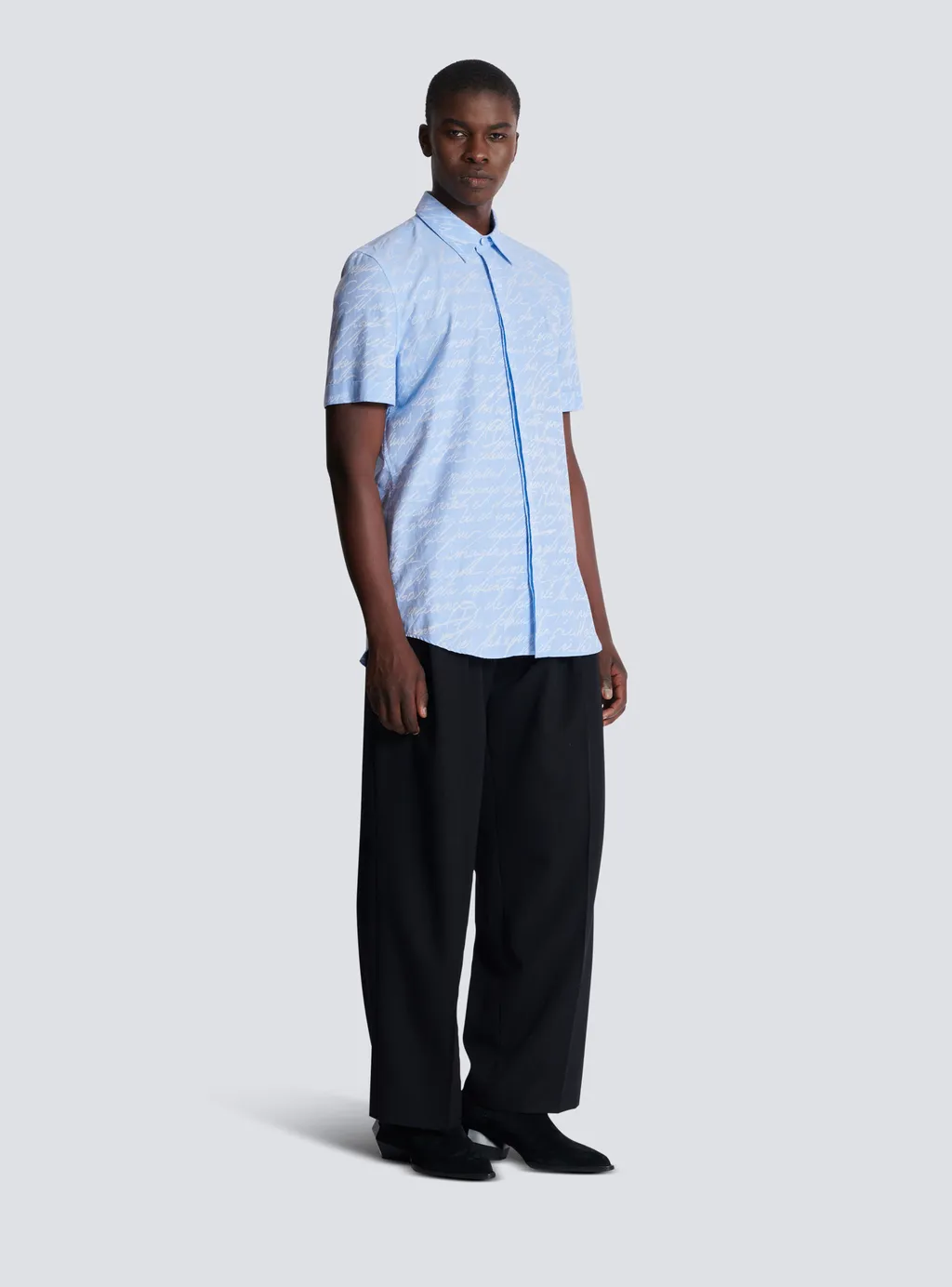 Jacquard Shirt With Print Love Letter