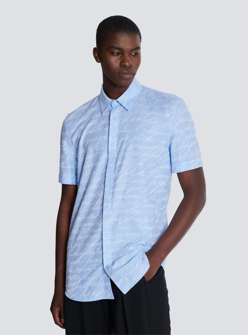 Jacquard Shirt With Print Love Letter