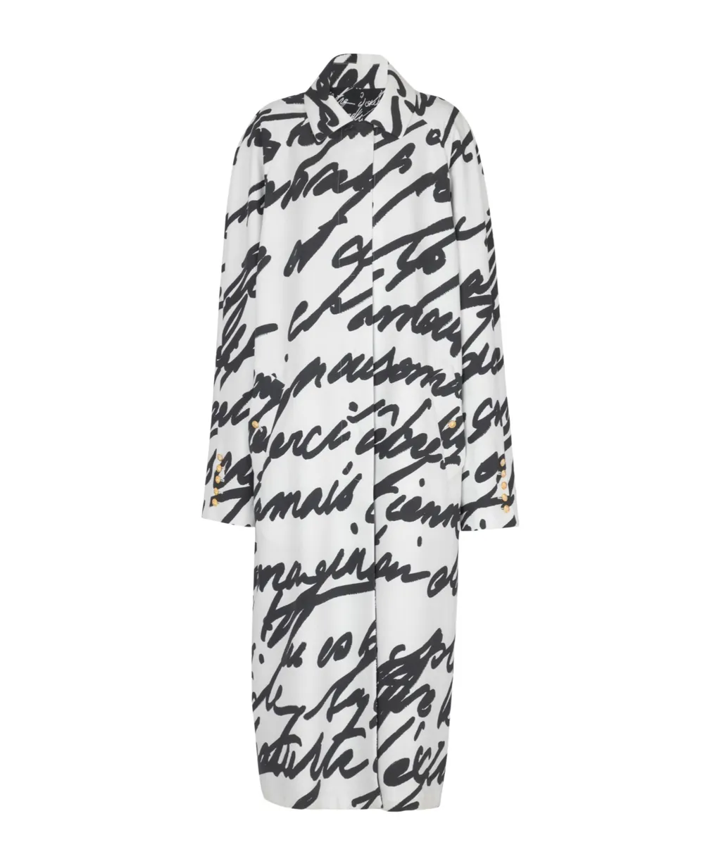 Love Letter Printed Long Reversible Coat