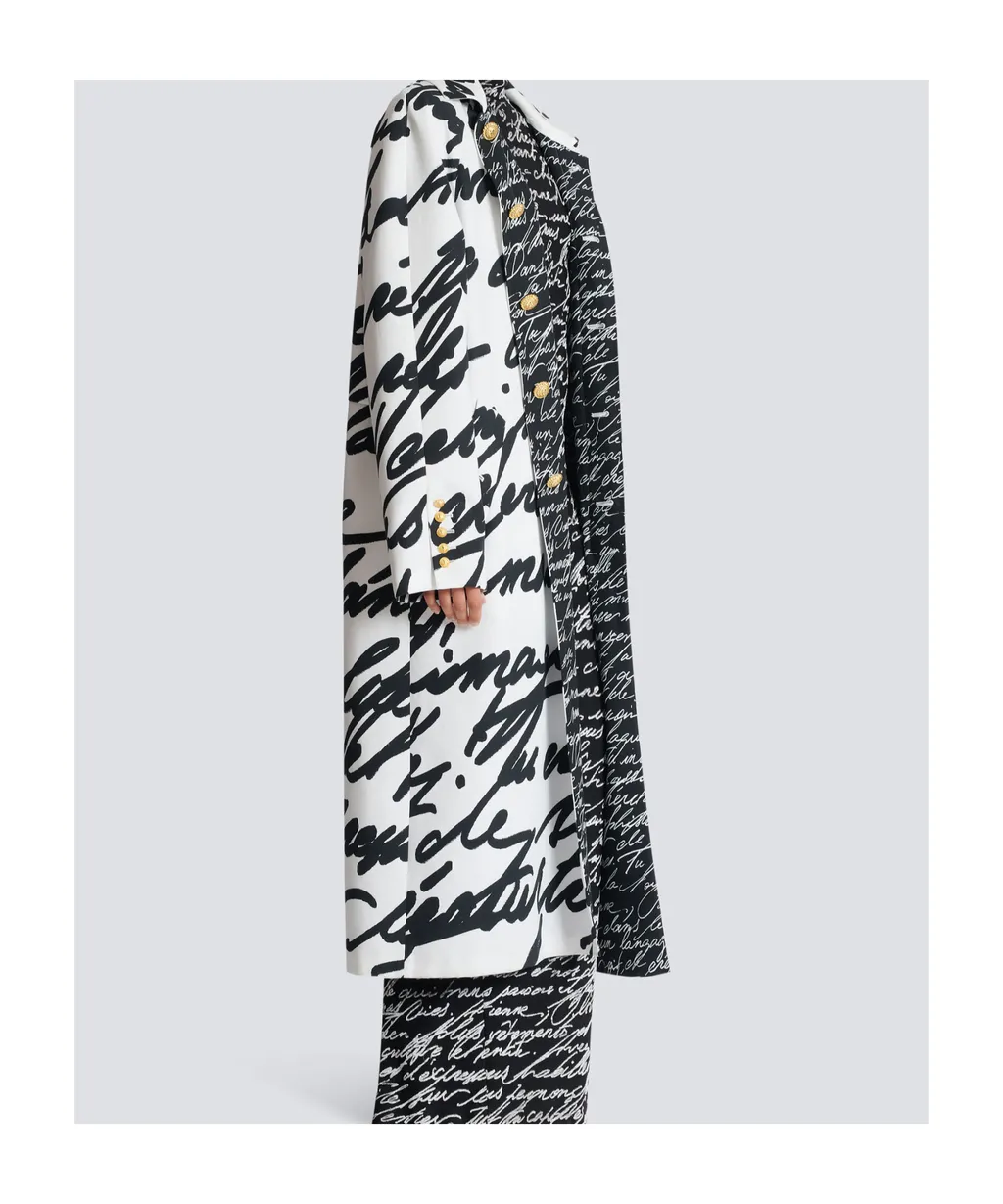 Love Letter Printed Long Reversible Coat