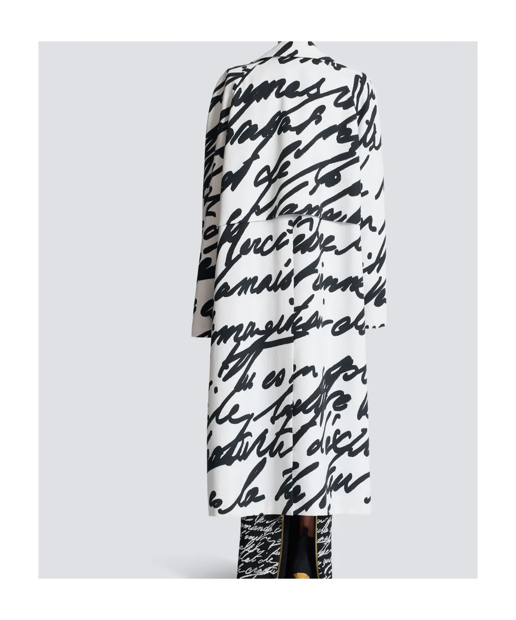 Love Letter Printed Long Reversible Coat