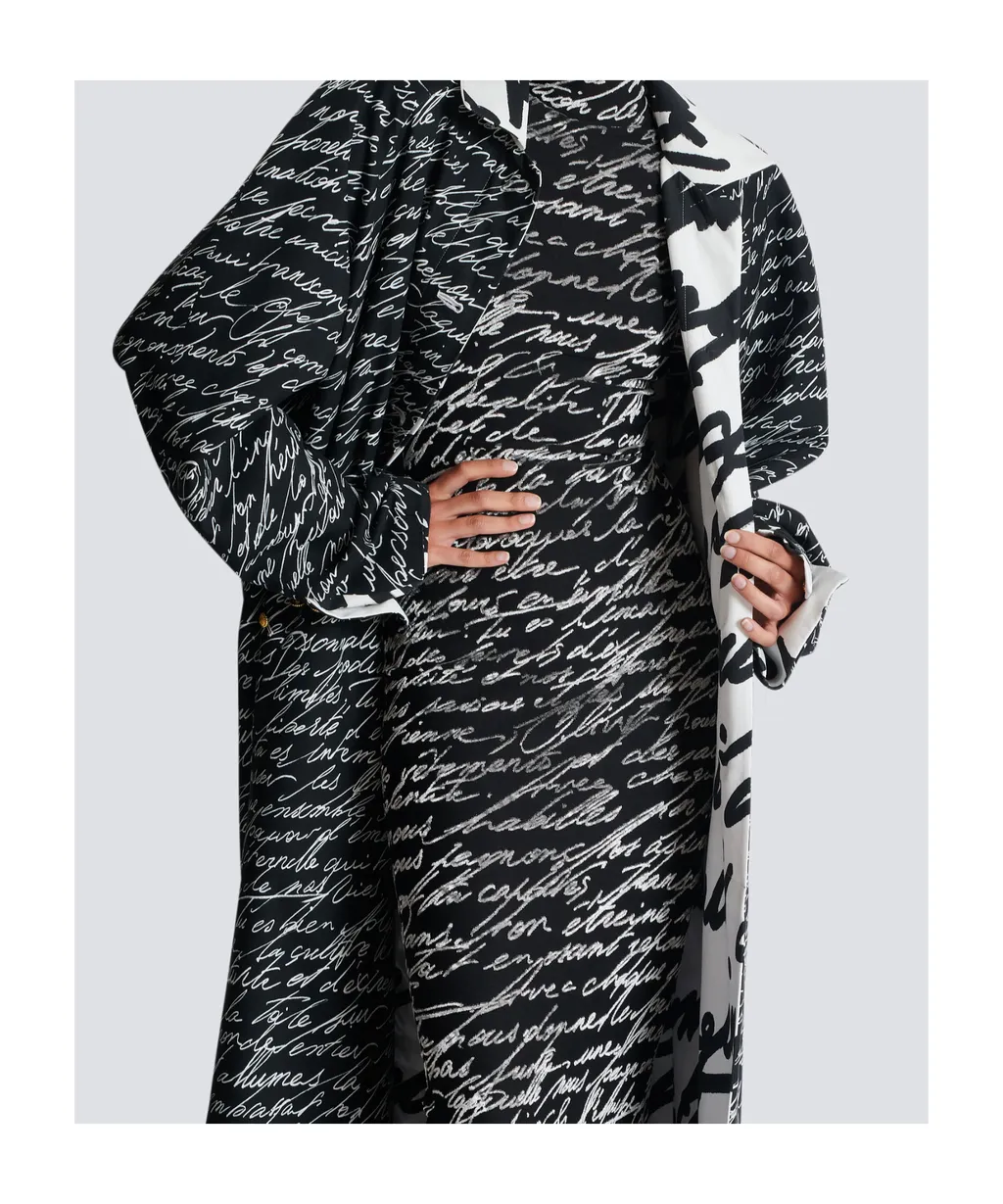Love Letter Printed Long Reversible Coat