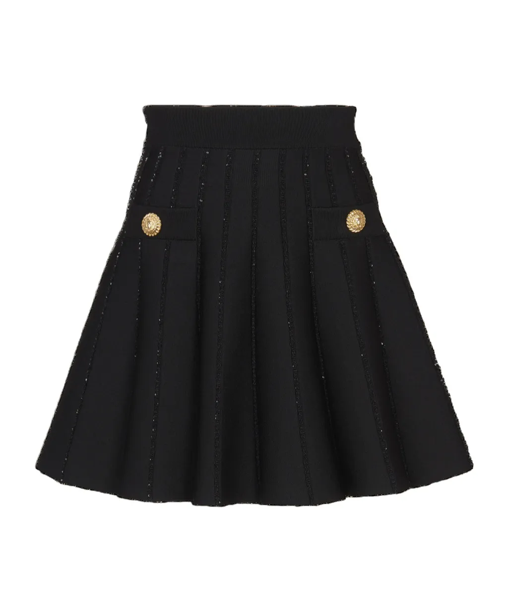 Sparkly Flared Knit Skirt