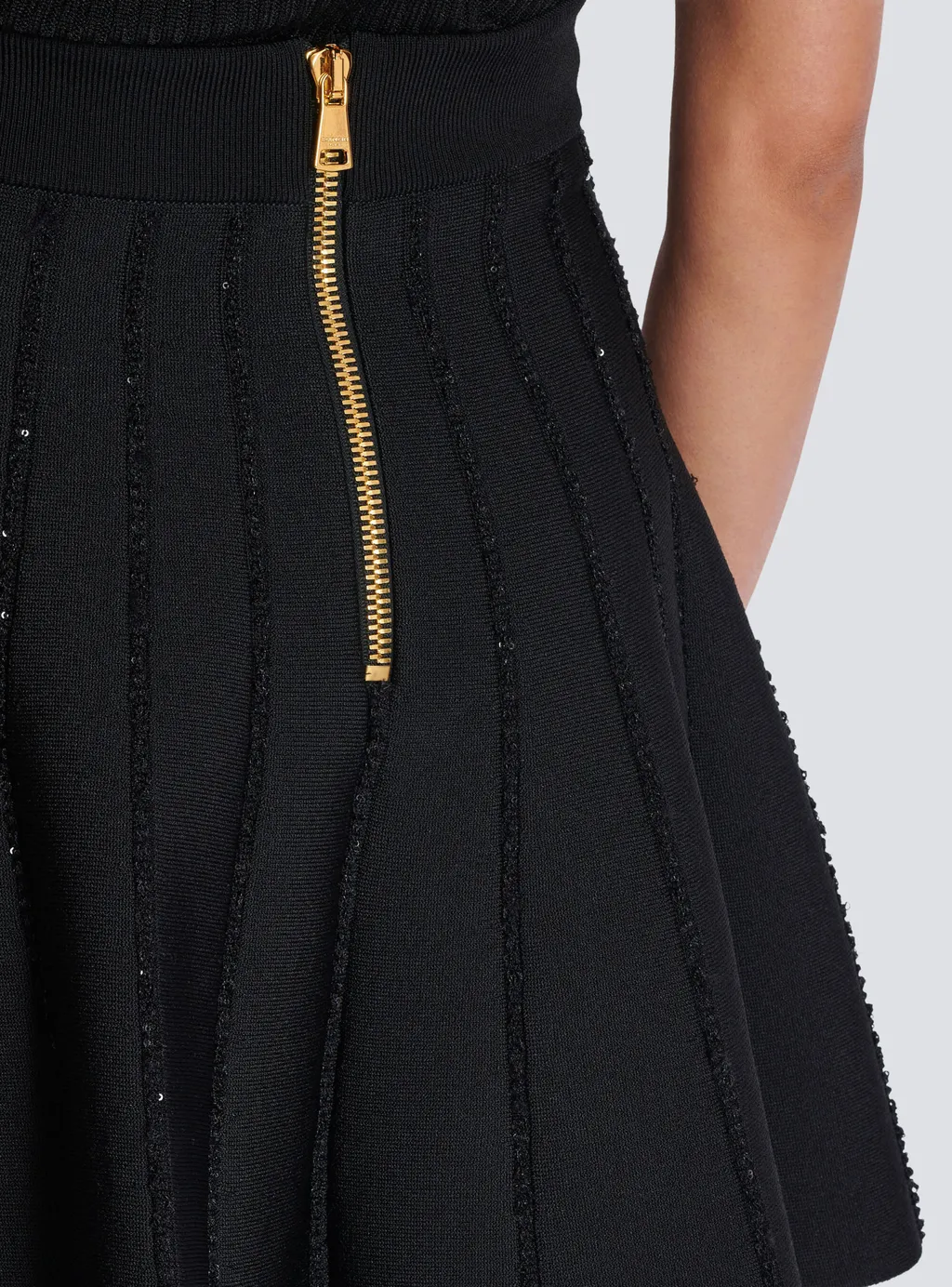 Sparkly Flared Knit Skirt
