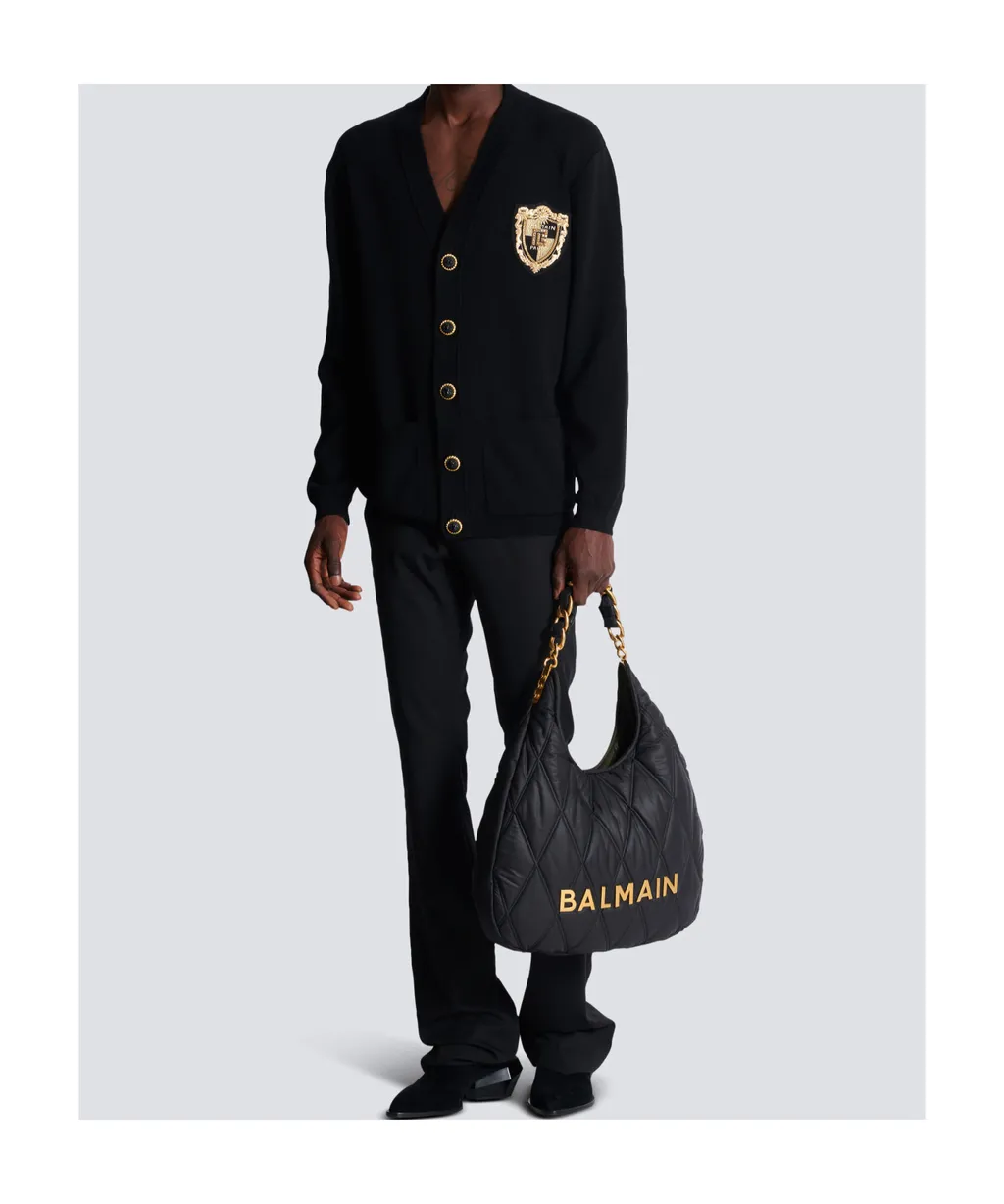 Embroidered Patch Knitted Cardigan