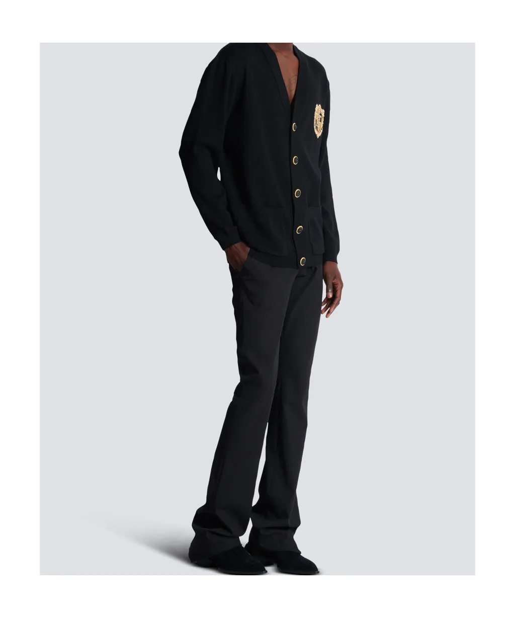 Embroidered Patch Knitted Cardigan
