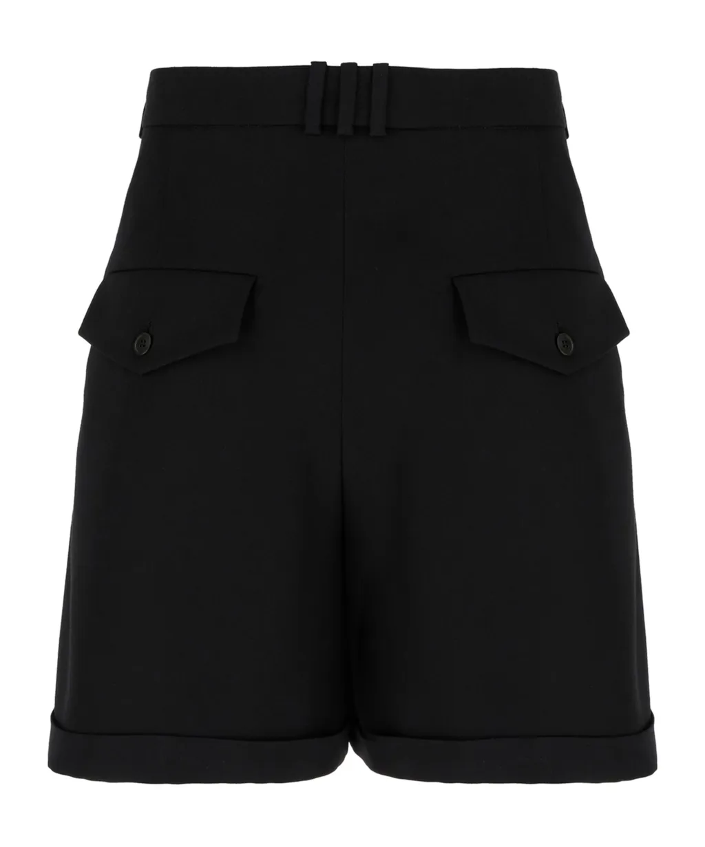 Pleated Gabardine Shorts