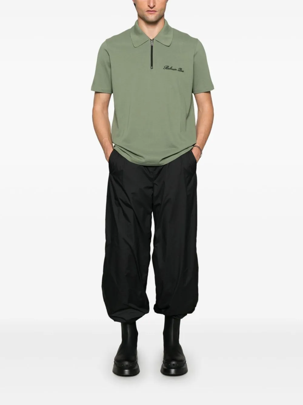 Logo Embroidered Short-Sleeved Polo Shirt