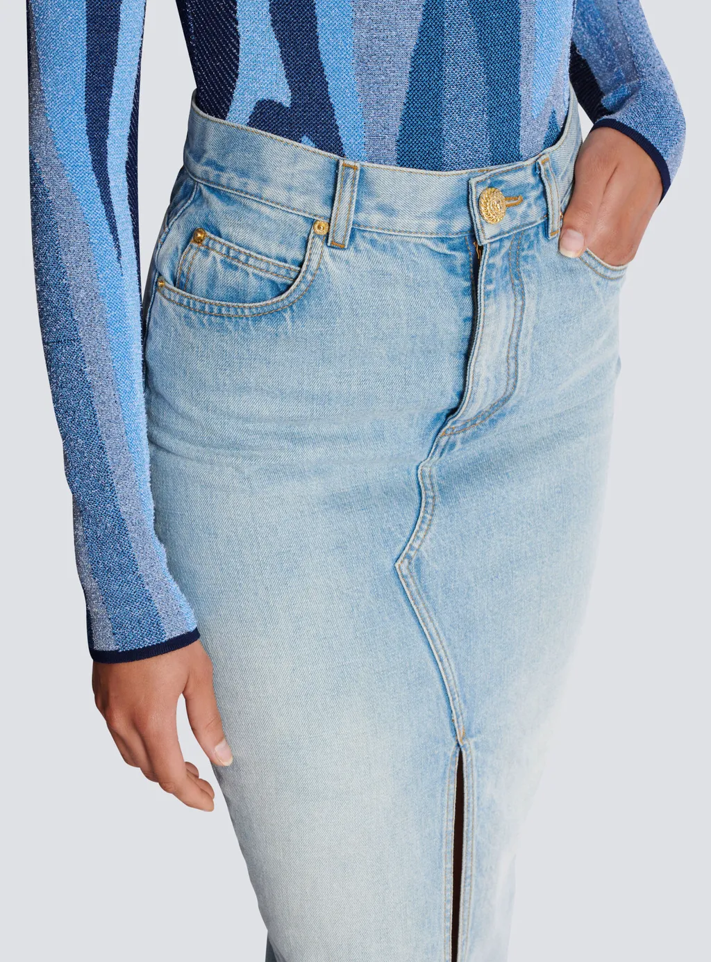 Denim Midi Skirt