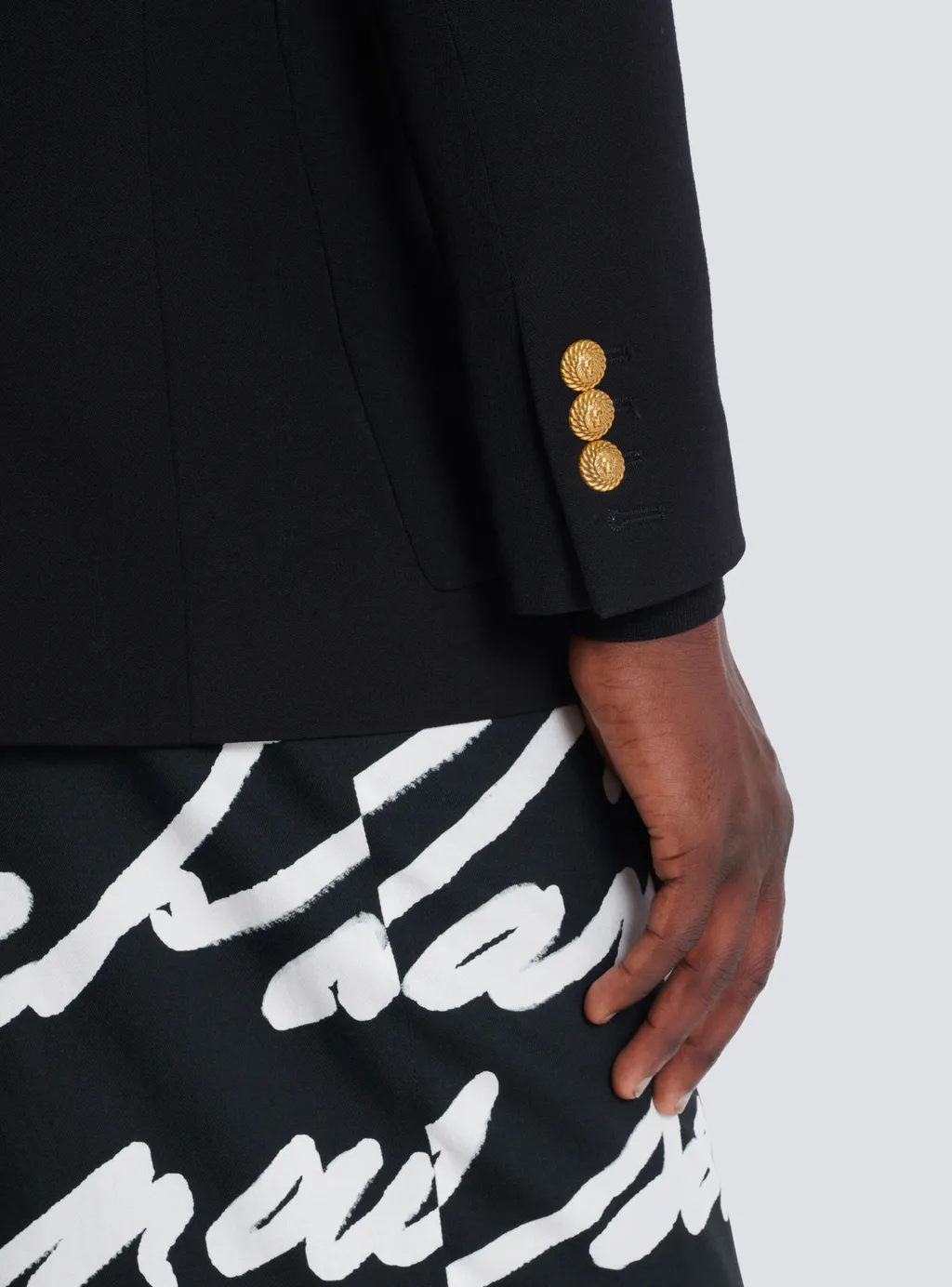 Double-Breasted Buttoned Blazer