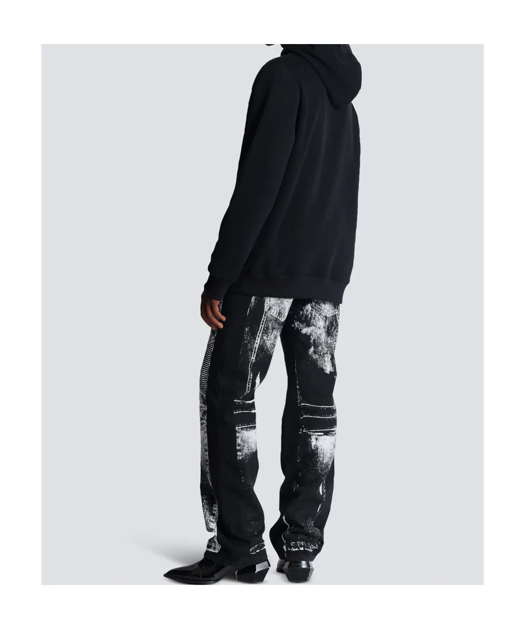 Flocked-Logo Drawstring Hoodie