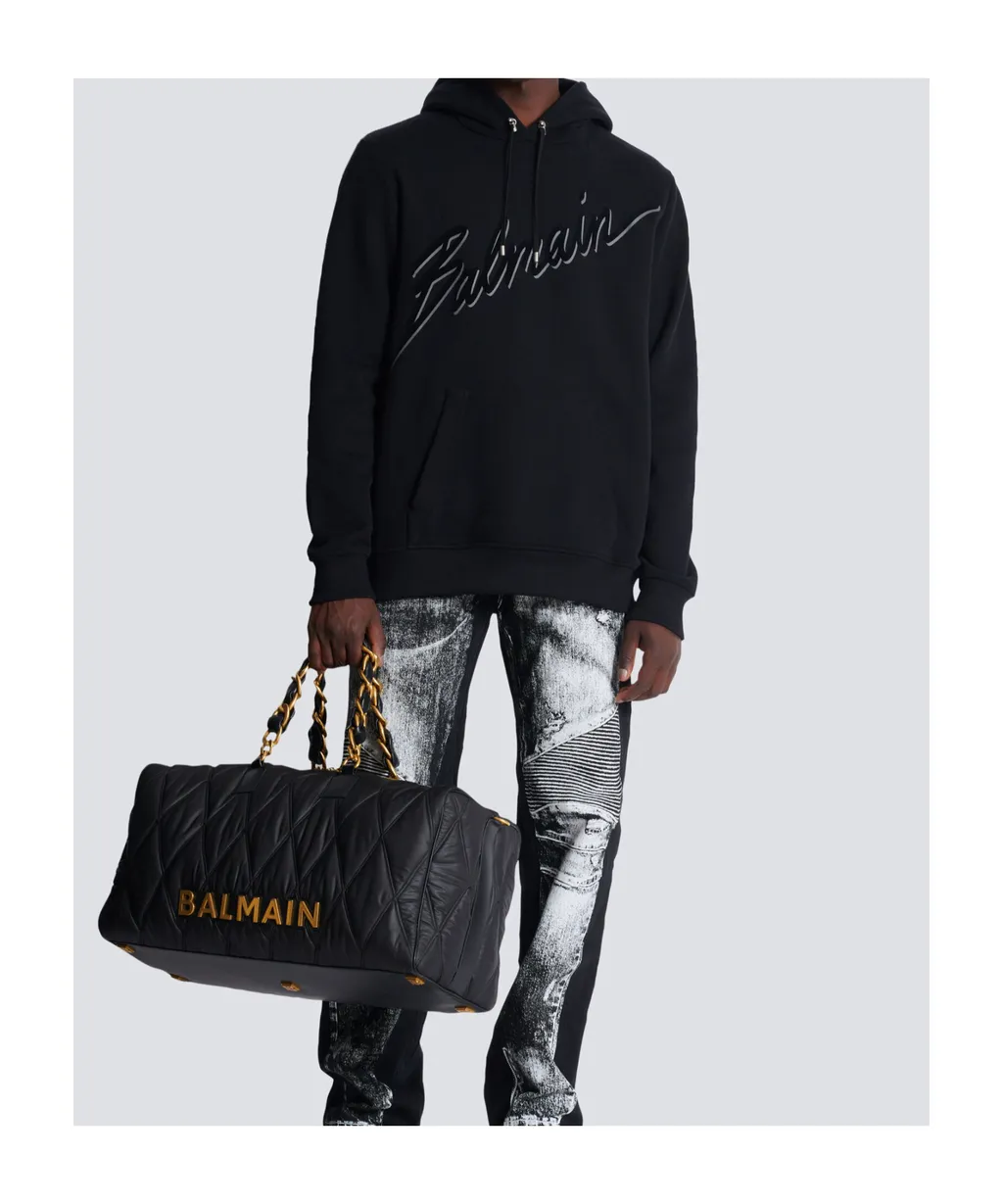 Flocked-Logo Drawstring Hoodie