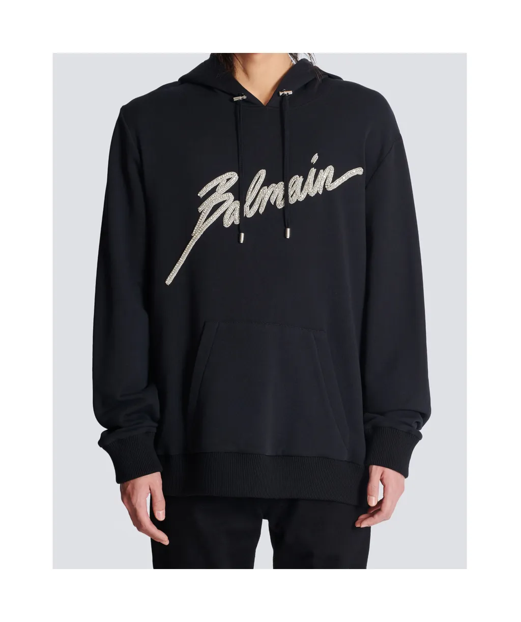 Letter Embellished Drawstring Hoodie