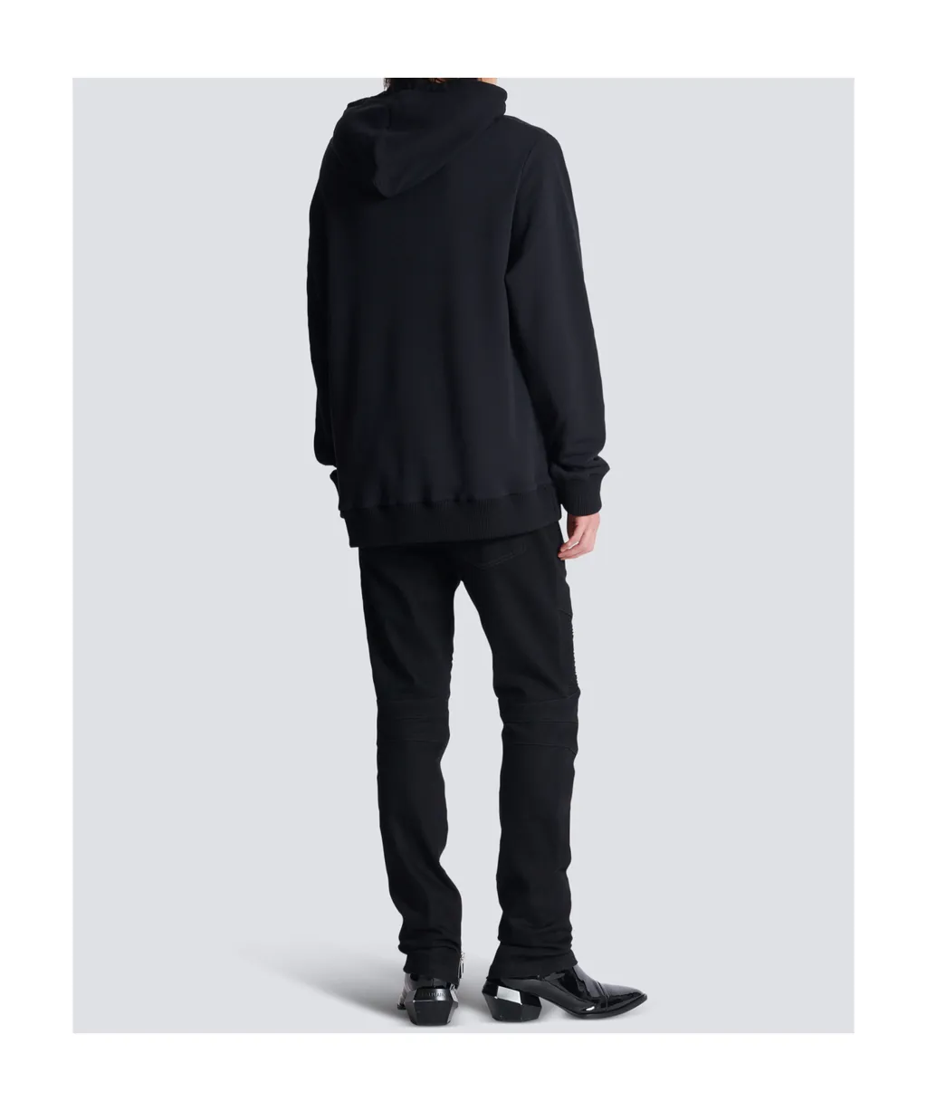 Letter Embellished Drawstring Hoodie