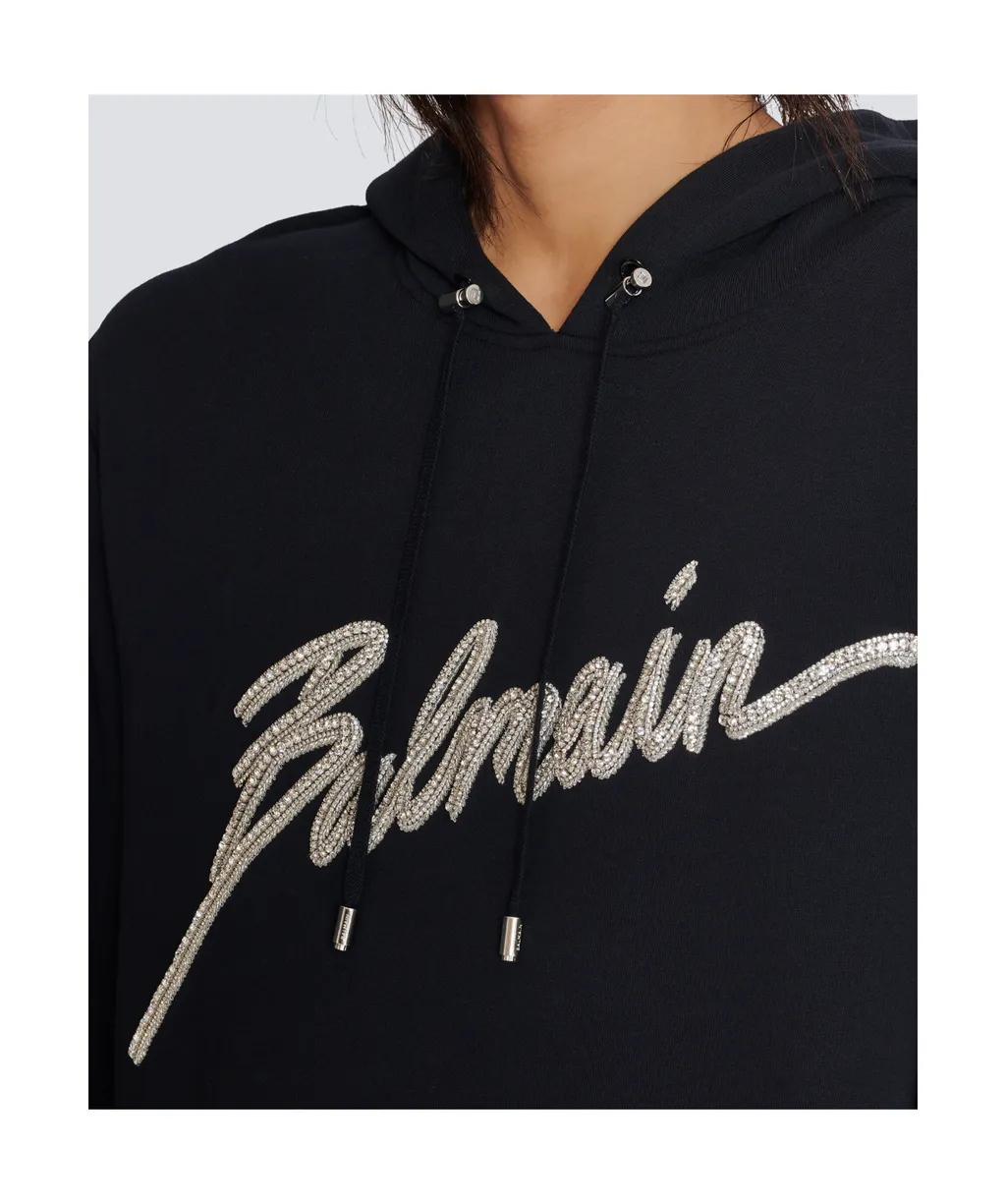 Letter Embellished Drawstring Hoodie