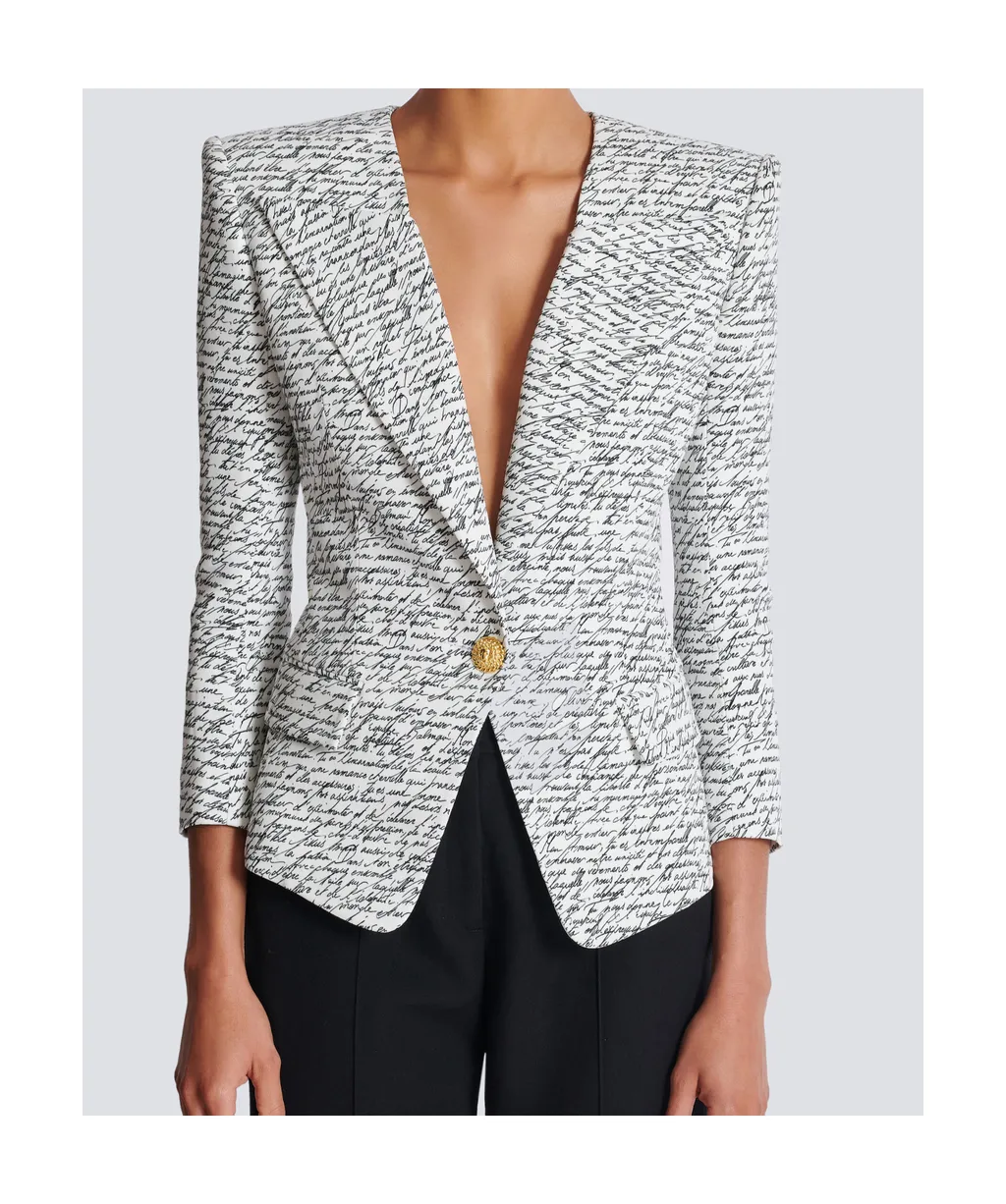 Love Letter Printed 1-Button Jacket