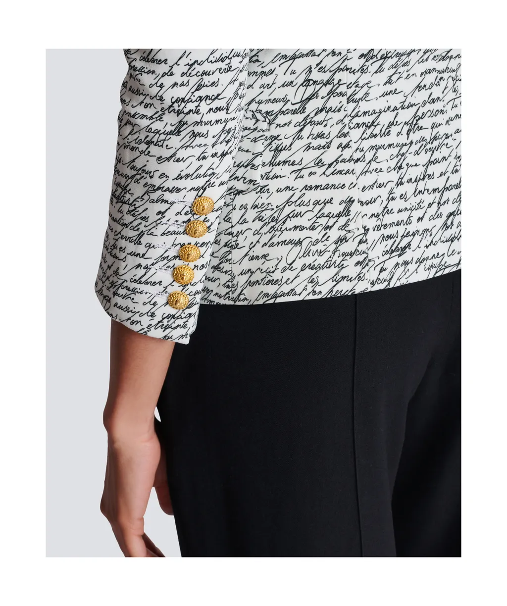 Love Letter Printed 1-Button Jacket