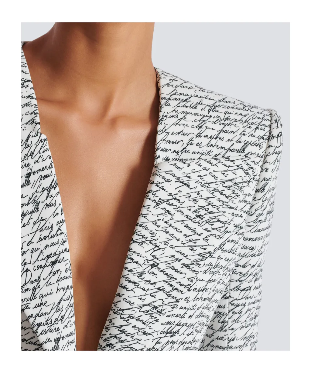 Love Letter Printed 1-Button Jacket