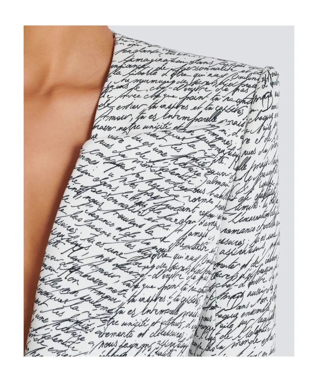Love Letter Printed 1-Button Jacket