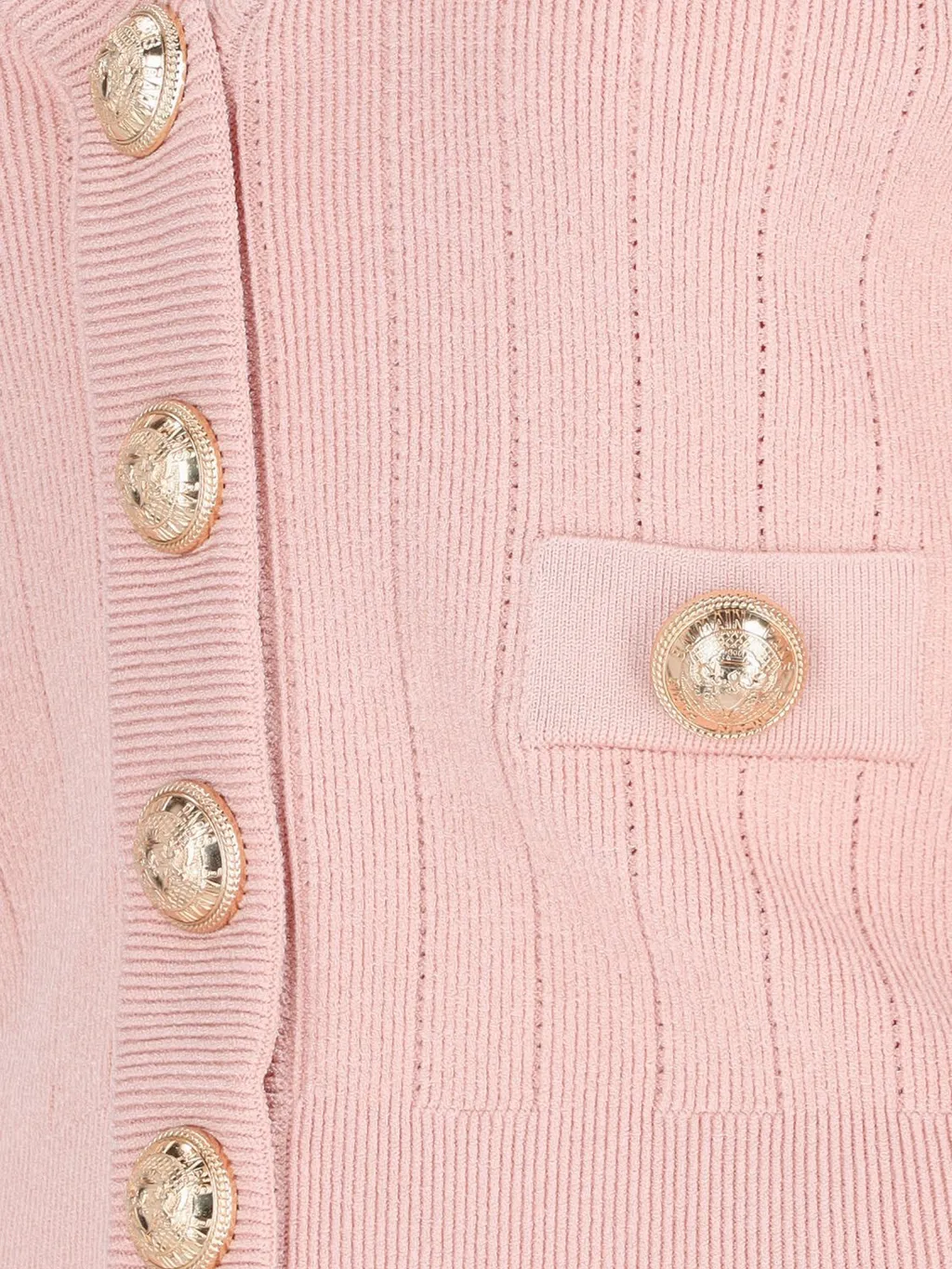 Button Embellished Ribbed Knit Cardigan