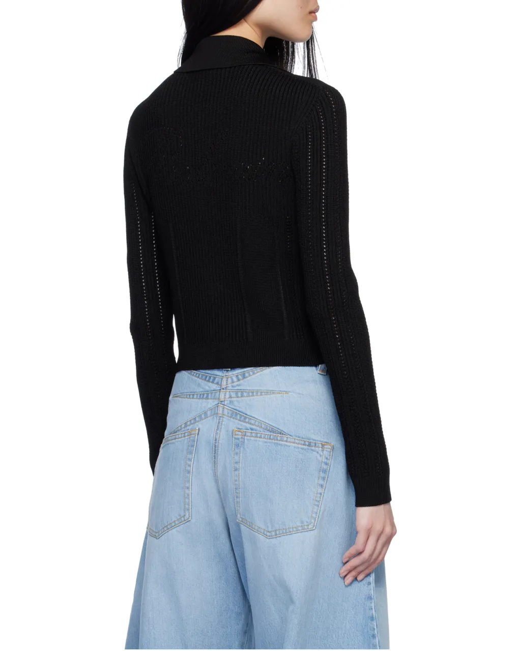 Long Sleeved Cropped Knitted Cardigan