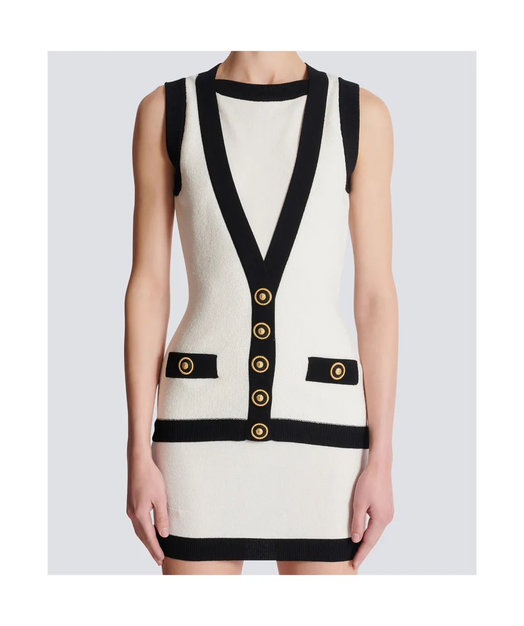 Two-Tone Knit Dress