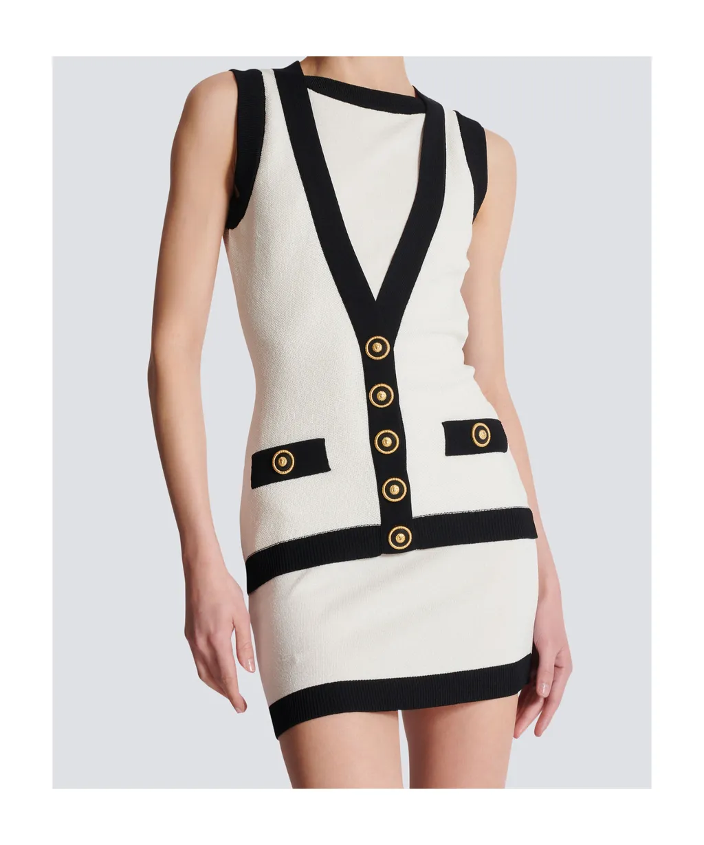 Two-Tone Knit Dress