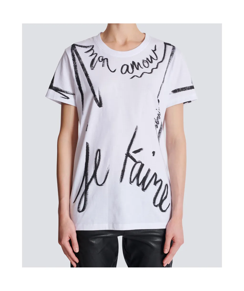 Je T'aime Print Short-Sleeved T-Shirt