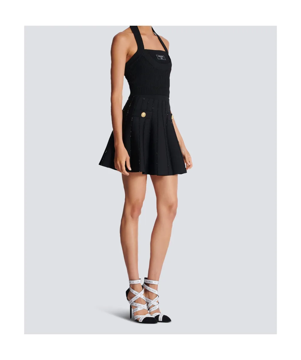Ribbed Knit Halterneck Top