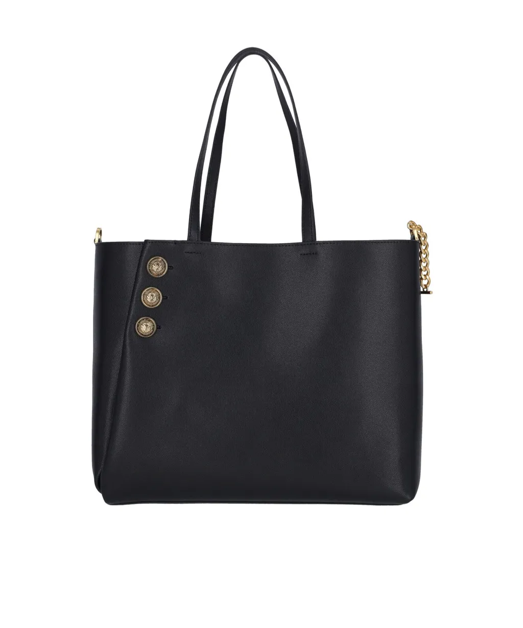 Button Detailed Tote Bag
