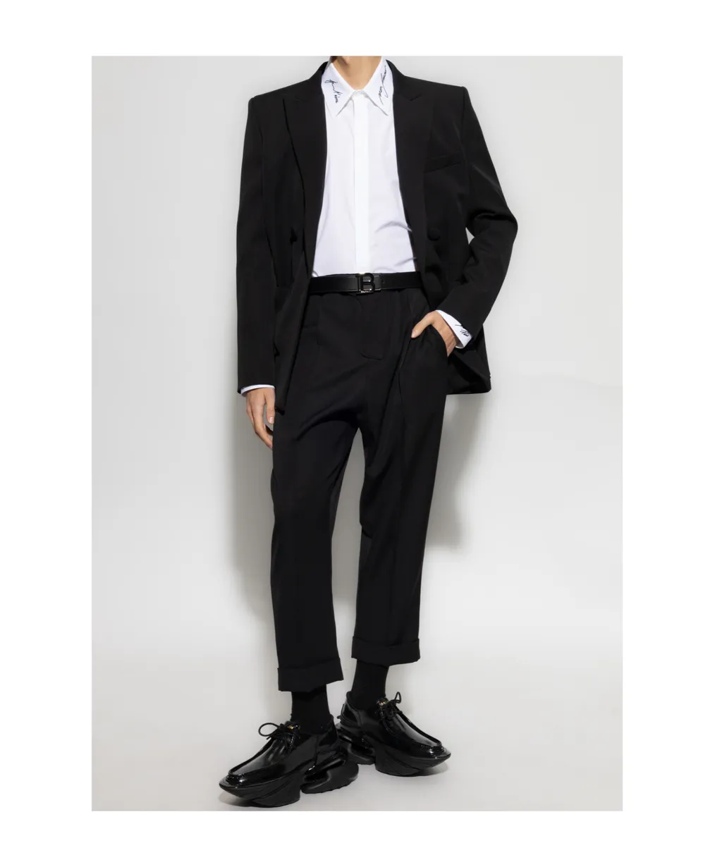 Straight-Leg Cropped Trousers